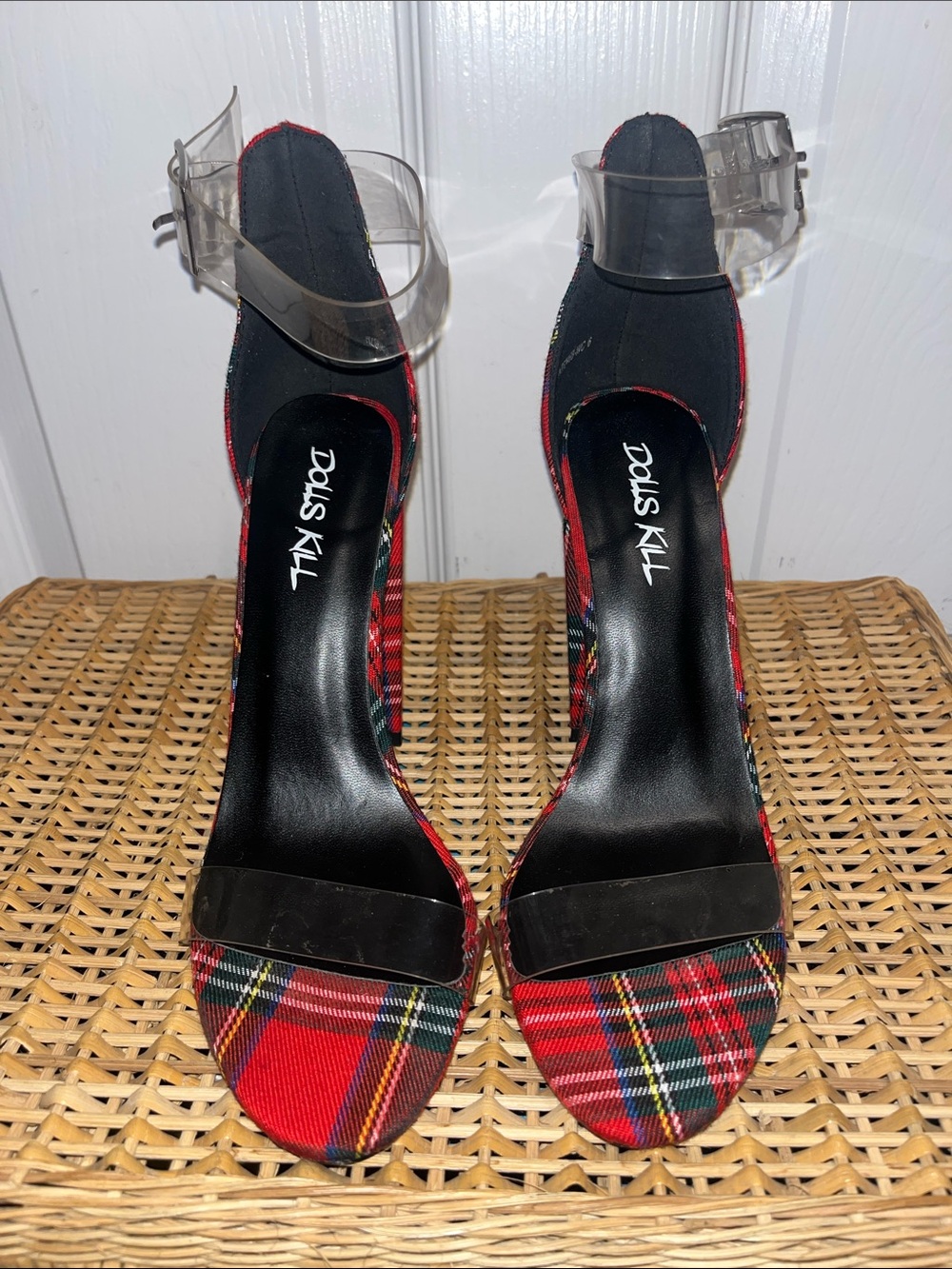 DOLLS KILL Plaid chunky heels - Picture 2 of 8